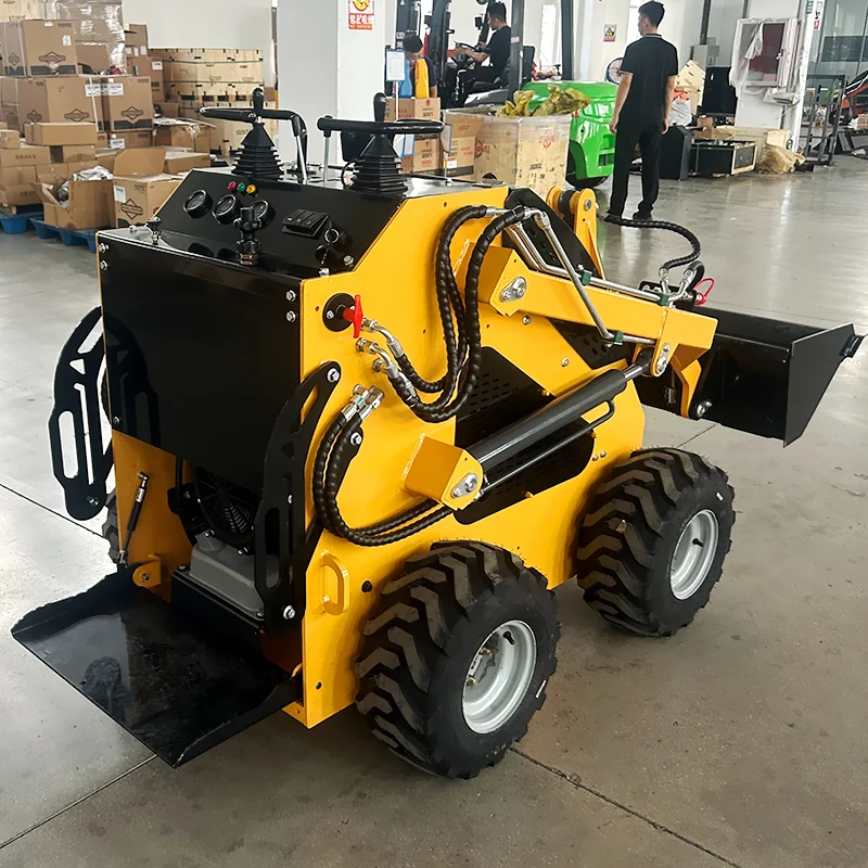 Customized Super Power Diesel Engine  Mini Skid Steer Loader Gasoline Compact Skidsteer Loader Front end loader