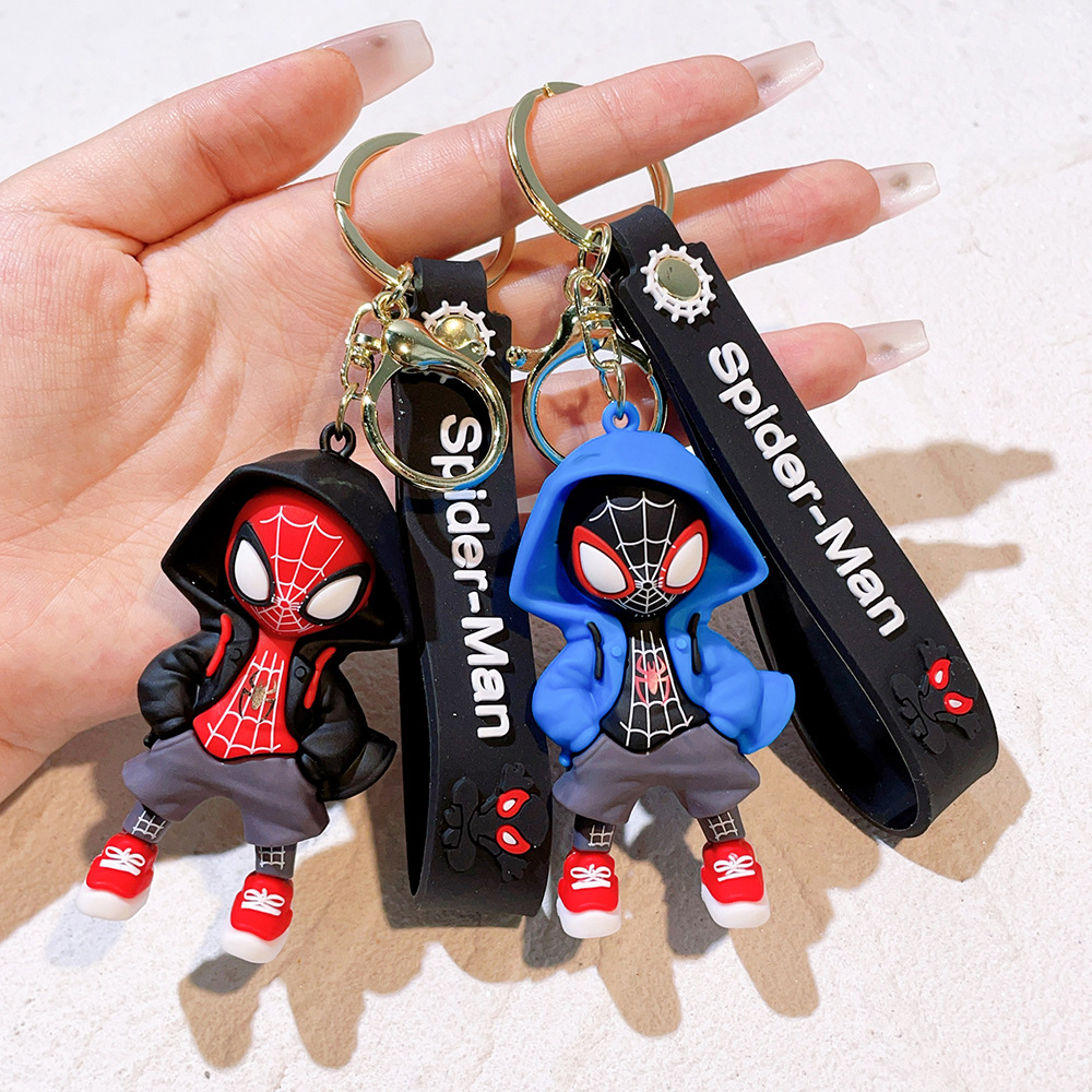 Marvel Spider Man Cute Doll Widget Action Figures Avengers Iron Man Captain America Keychain Bag Keyring Widget Birthday Gifts