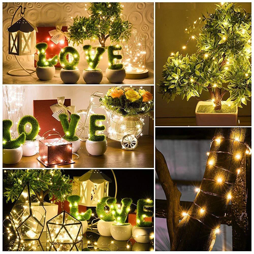Led 銅線ストリングライト USB 8 モード防水フェアリーライト屋外ガーランド DIY クリスマスウェディングパーティーの装飾ランプ