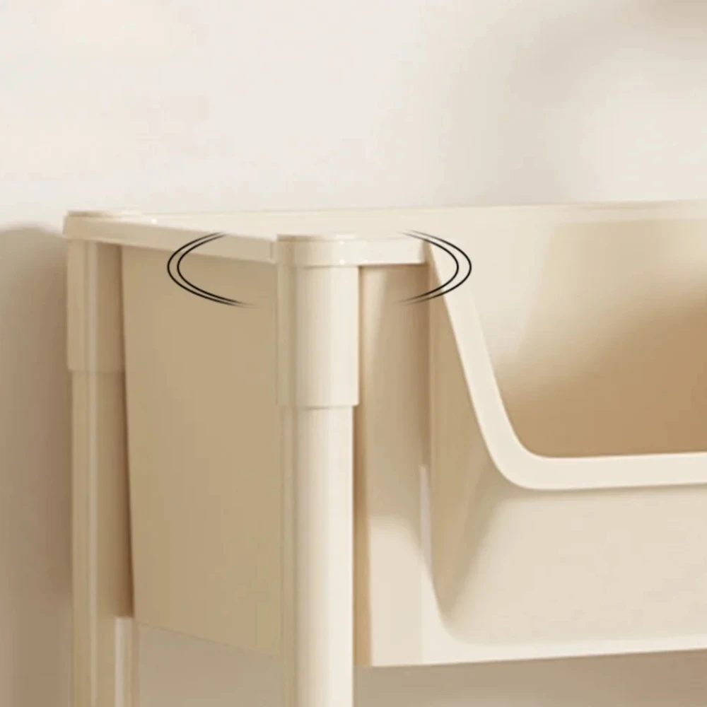 Trolley Bookshelf Kitchen Storage Rack Portable Creative Display Cabinet Applicable To Household Multifunction Movable Bookshelf