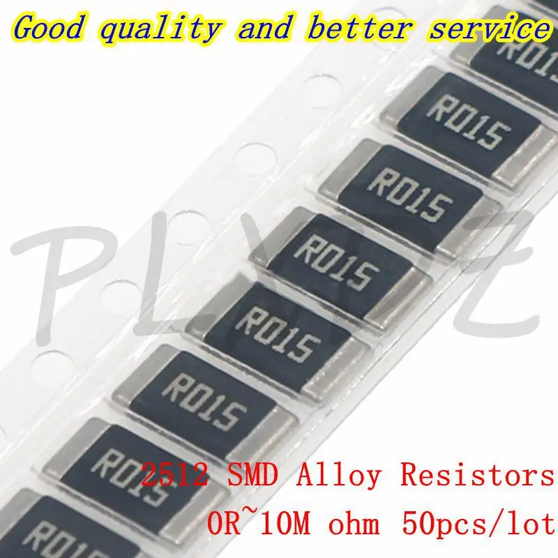50pcs 2512 5% SMD Alloy Resistors 0R~10M 0 0.1 1 10 100 150 220 330 ohm 1K 2.2K 4.7K 10K 100K 1R 10R 100R 150R 220R 330R 1M 10M