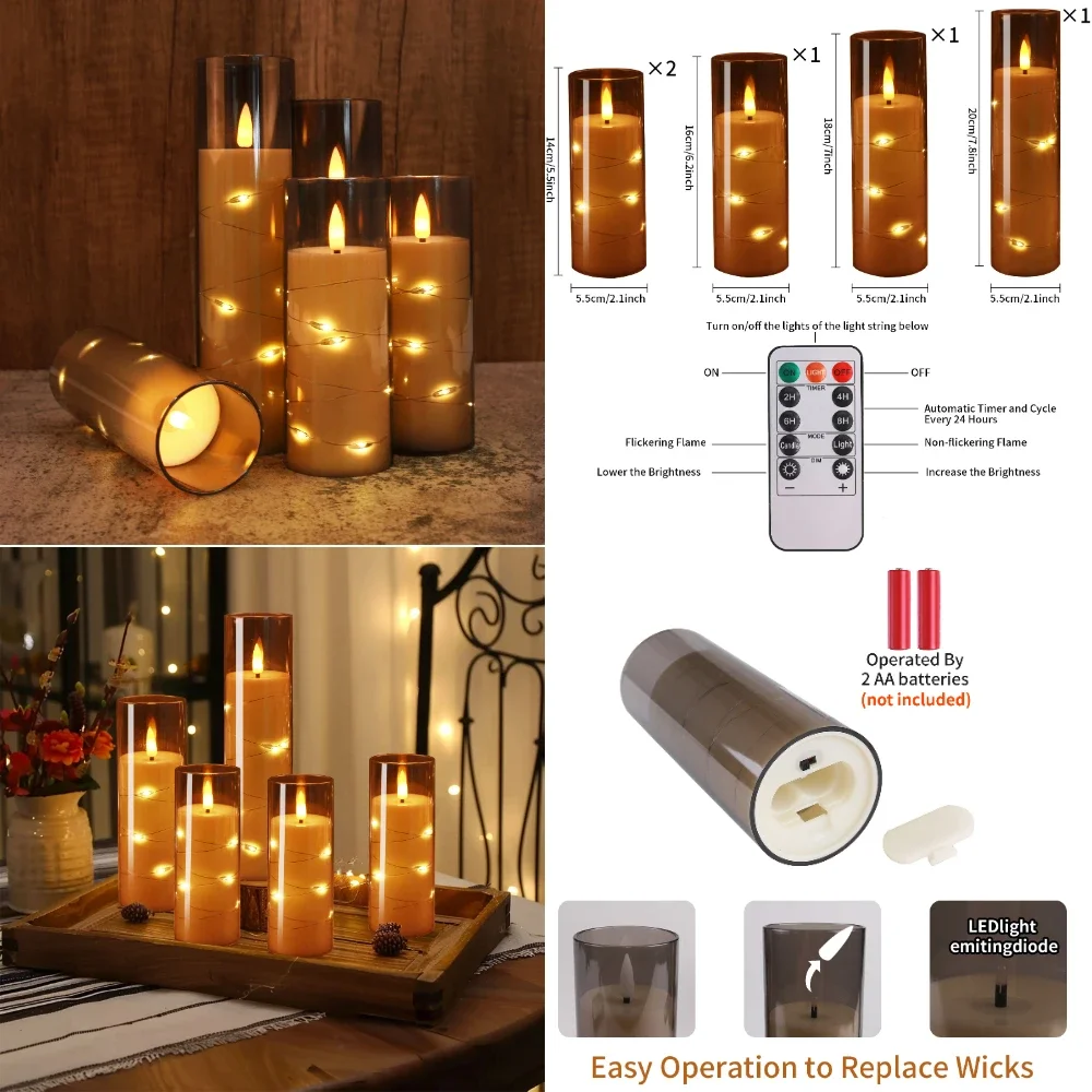 Flameless Candles Timer Electric Candles Flickering LED Tea Lights with or without Remote for Halloween Christmas Wedding Decor