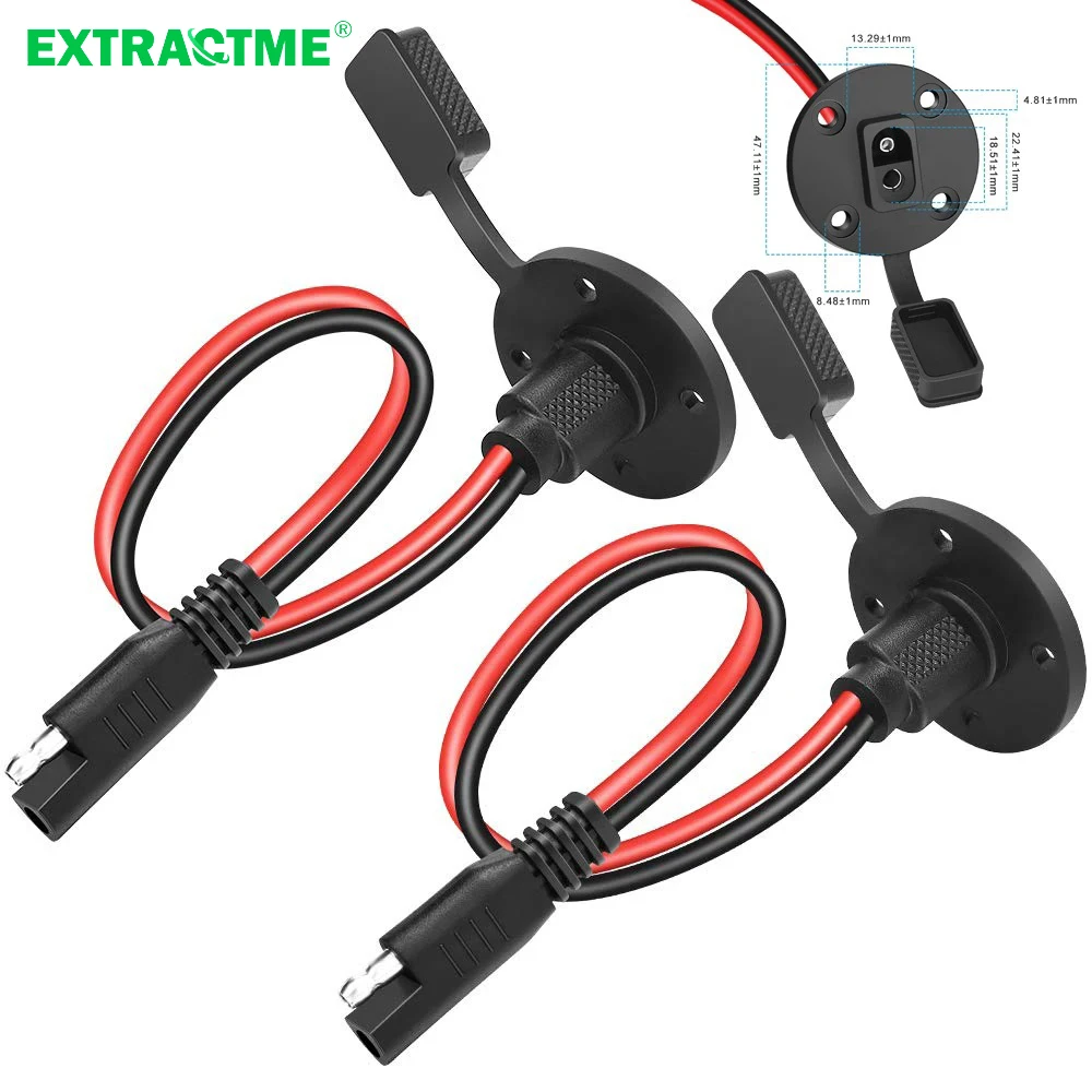 Cable de extensión SAE de 12AWG, resistente a la intemperie, conexión rápida, Panel Solar, montaje empotrado, Cable adaptador de enchufe SAE para batería de coche y Moto