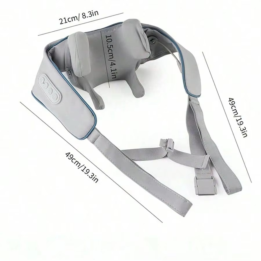 เครื่องนวดคอและไหล่เนื้อเยื่อลึก Shiatsu ผ้าคลุมไหล่นวดมัลติฟังก์ชั่นพร้อมความร้อนบรรเทาอาการปวดไฟฟ้านวดบีบ