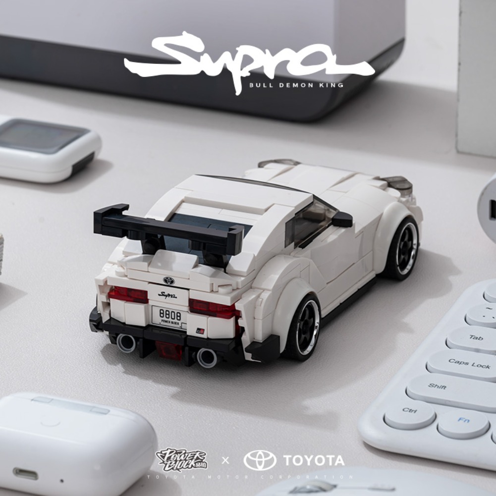 Sportwagen Toyota No.Supra MOC 367PCS Speed Racer Auto Bouwstenen Voertuig Bakstenen met Container Display Box Kerstcadeau
