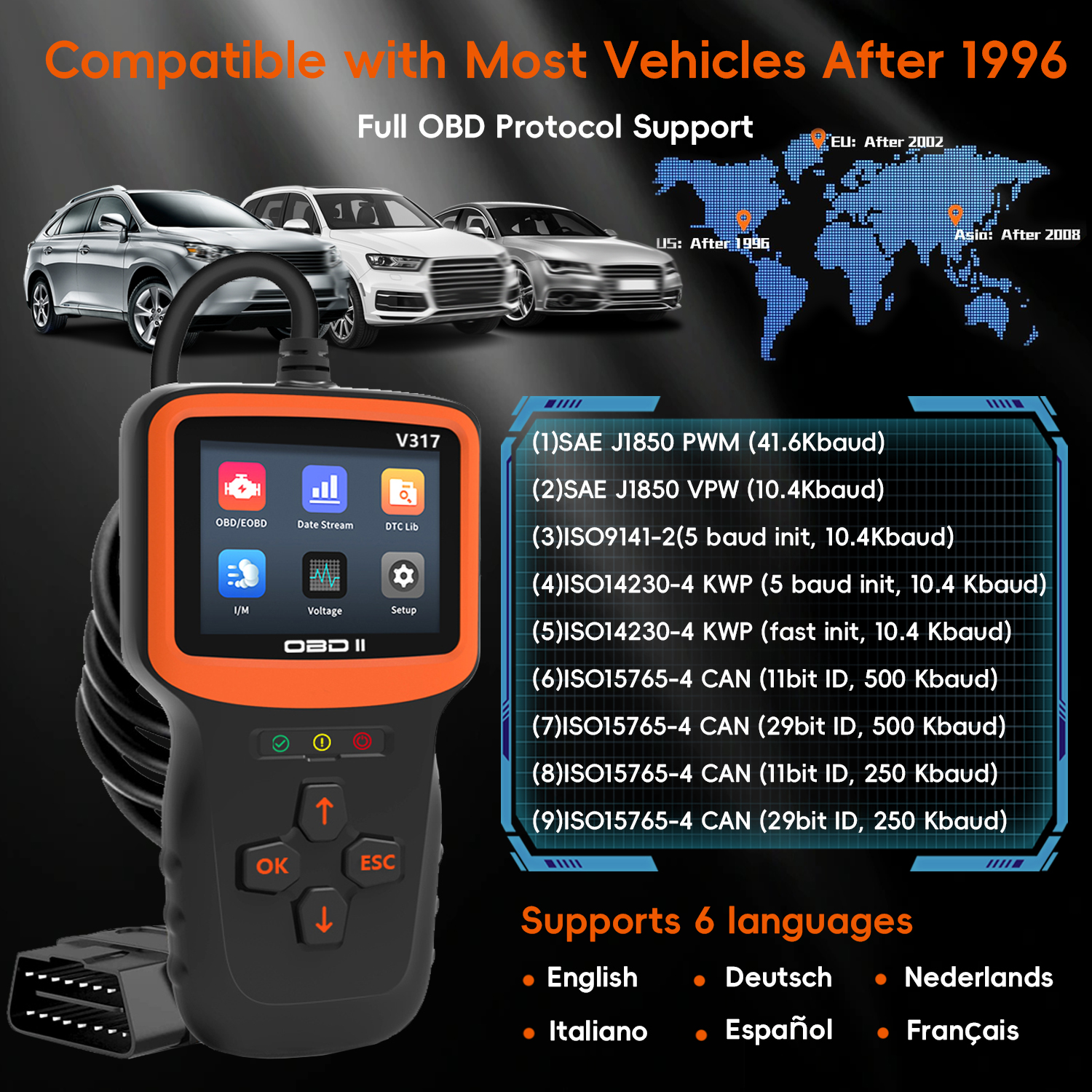 Obd2 scanner auto code leser überprüfen motor licht leser obdii/eobd auto computer diagnose scan tool