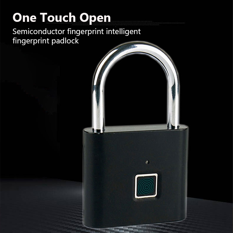 Keyless Smart USB Ricarica Blocco impronte digitali Lucchetto intelligente Serratura impermeabile 0.3sec Sblocco Lucchetto antifurto portatile Zinco