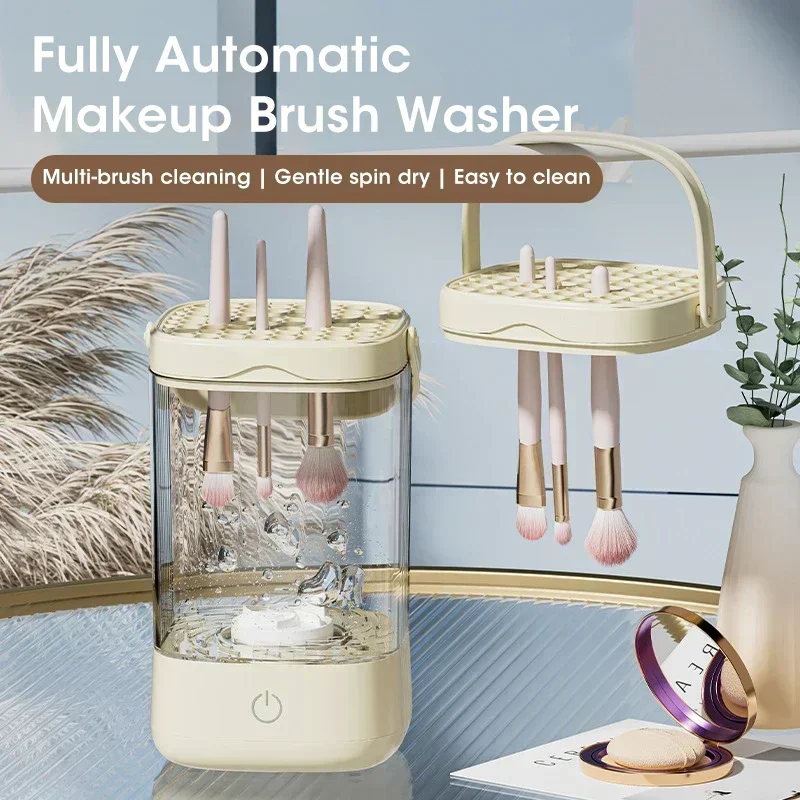 3-in-1 USB elektrische make-upborstelreiniger Draagbare make-upborstels Luie reinigingsborstel Gereedschap Automatische make-upborstelreiniging