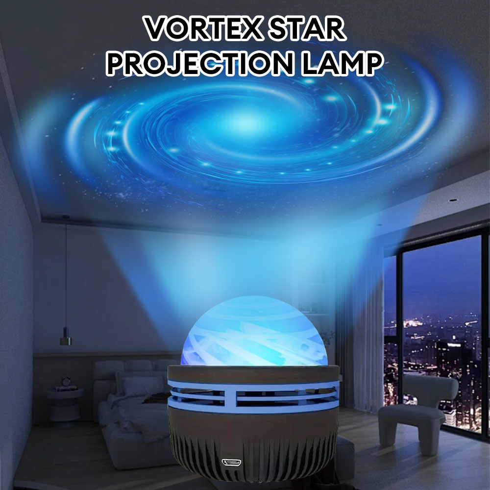Starry Sky Projector Lamp Galaxy Vortex Star Night Light with Remote Control Bedroom Projection Magic Ball LED Lamp for Bedroom