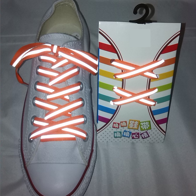 1 par de cordones laterales reflectantes dobles de alta visibilidad de advertencia de moda protectora multicolor