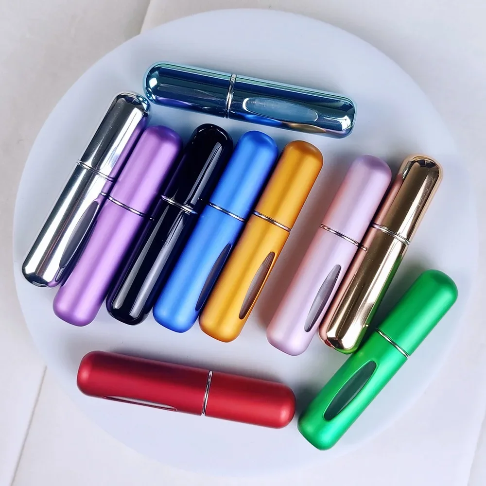 10/20 piezas 5ml Mini botella de Perfume recargable portátil bomba de aroma en aerosol contenedor cosmético vacío botella atomizadora para viaje
