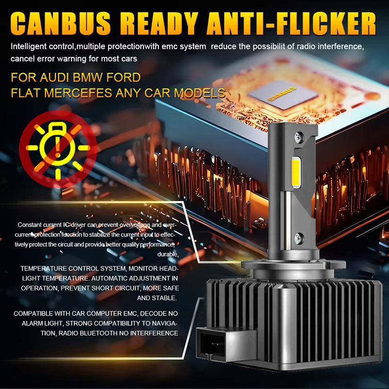 D1S D3S LED Faróis 1:1 Lâmpada de carro Xenon HID D2S D4S D8S D1R D2R D3R Turbo 1200000 LM Auto Bulbs Chip CSP de dois lados 6000K 