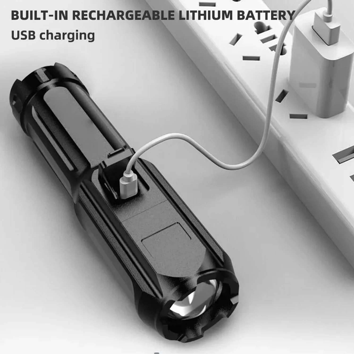 Flash Light Portable Rechargeable Spotlights High Power Led Flashlight Camping Ultra Powerful Protable Flashlight Lamp Work New