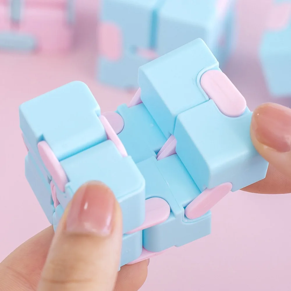 1pc Makaron Anti-stress Cube Sensory Fidget Toy Hand Held Blocks Fidgeting Game Gadget Gift for Adults Decompression Spinner