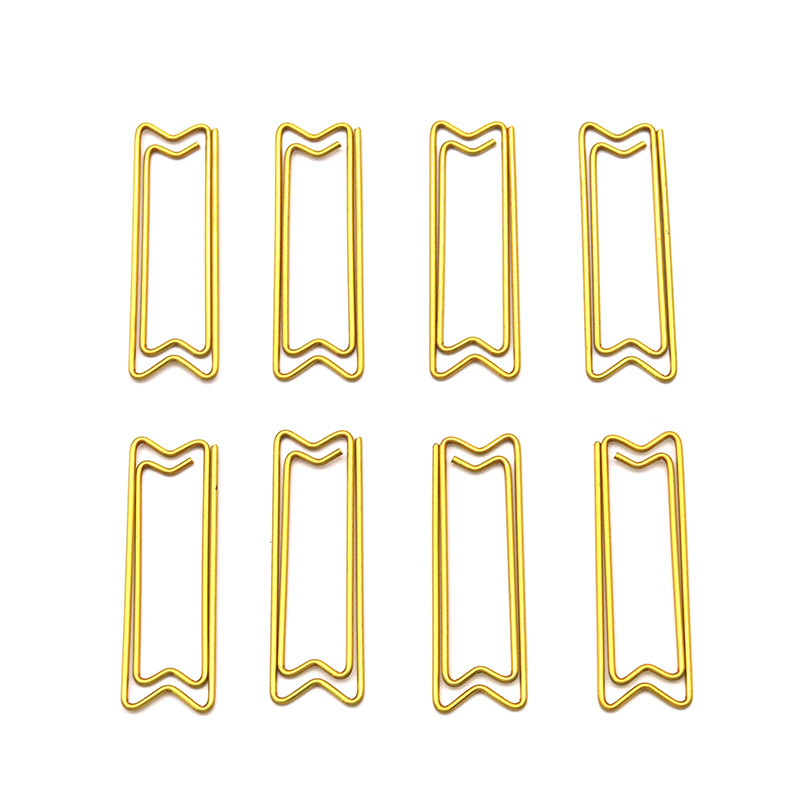 Gold Geometric Shaped Paper Clip Arrow Shape Creative Metal Paperclip For Bookmark Planner Notebook Stationery Clip Decorative