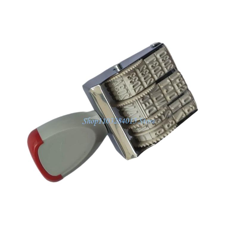 Multifunctionele nummerstempel Engels/Spaans/Frans datumstempel Verstelbare kantoorstempel Inktende daterstempel voor kantoor