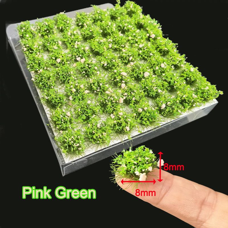 49 pçs/caixa 8mm modelo flor cluster paisagem jardim decoração estática grama cenário modelo tufo de grama diy layout de construção 15 cores