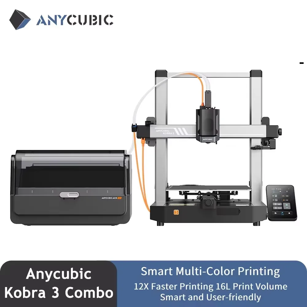 ANYCUBIC Kobra 3 Combo AE-versie Meerkleurige FDM 3D-printer Max. 600 mm/s Afdruksnelheid Bouwgrootte 250x250x260mm