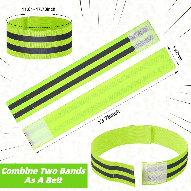 Safety Reflector Tape Bands For Wrist Arm Ankle Leg High Visibility Reflect Straps Night Walking Cycling Running Reflective