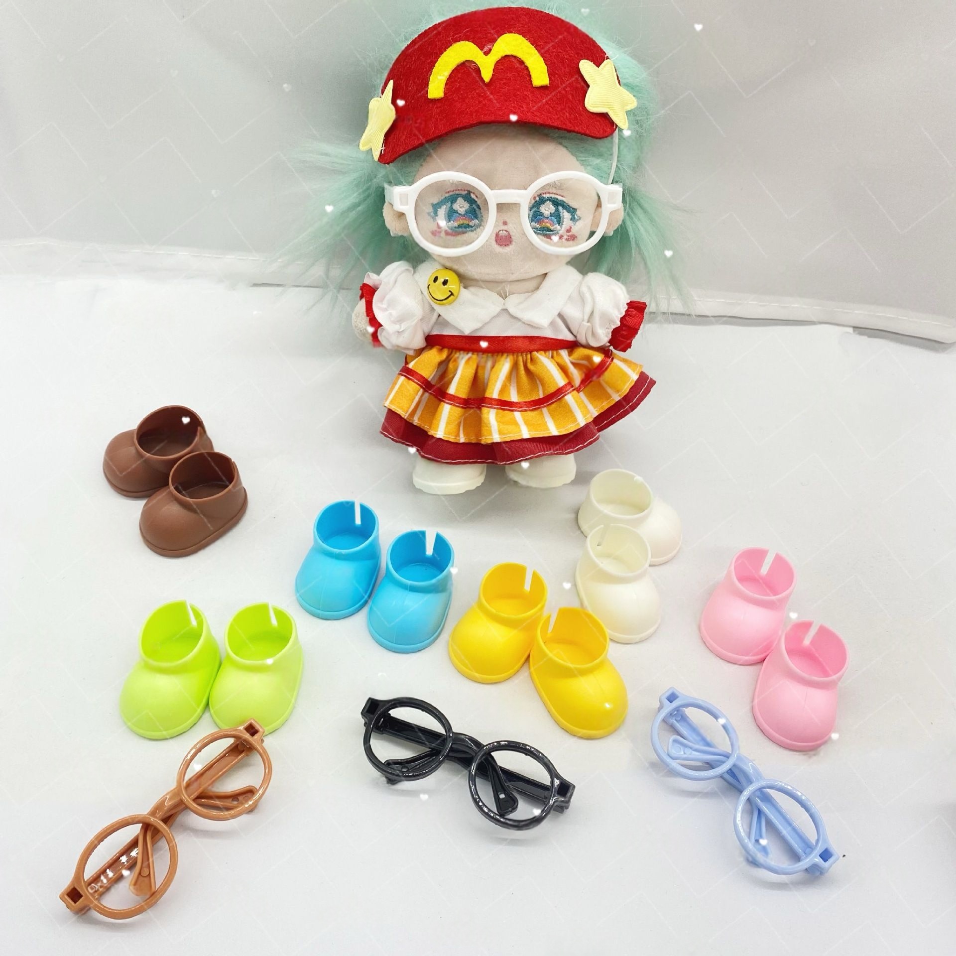 Очки для наушников с дождевыми сапогами для Labubu V1/v2/v3, резиновые сапоги, аксессуары для кукол, одежда, наряд, сапоги для кукол Веллингтона для кукол Labubu