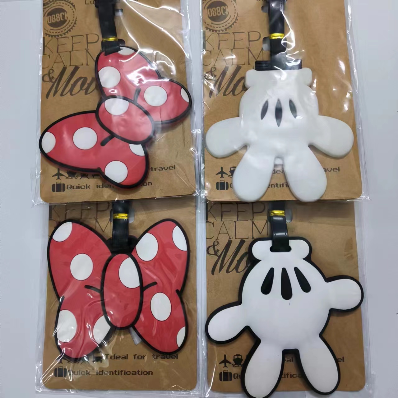 Accesorios de viaje etiqueta de equipaje lindo dibujo animado Mickey Minnie PVC maleta ID Addres titular equipaje etiquetas de embarque etiqueta portátil