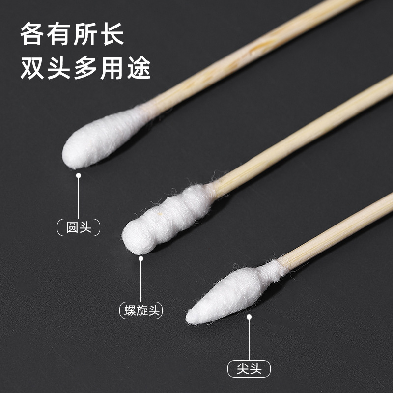500pcs Double Head Wood Cotton Swab Nose Ears Cleaning Women Makeup Tools Lipstik Cotton Buds Tip Sticks Bastoncillos Oidos