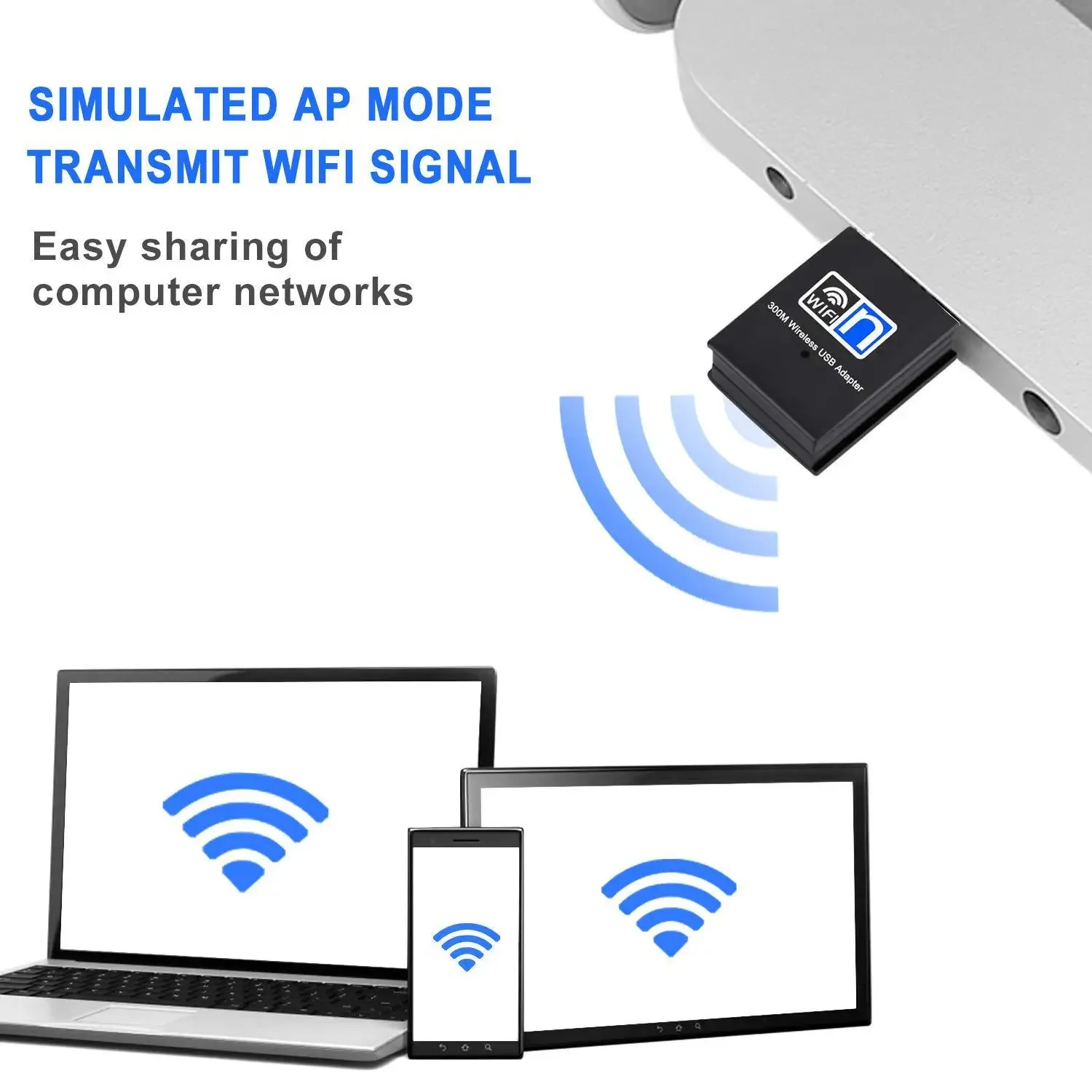 300Mbps Mini USB Wireless Wifi Adapter WiFi Network LAN Card 802.11b/g/n RTL8188 Adaptor Network Card for PC Desktop Computer