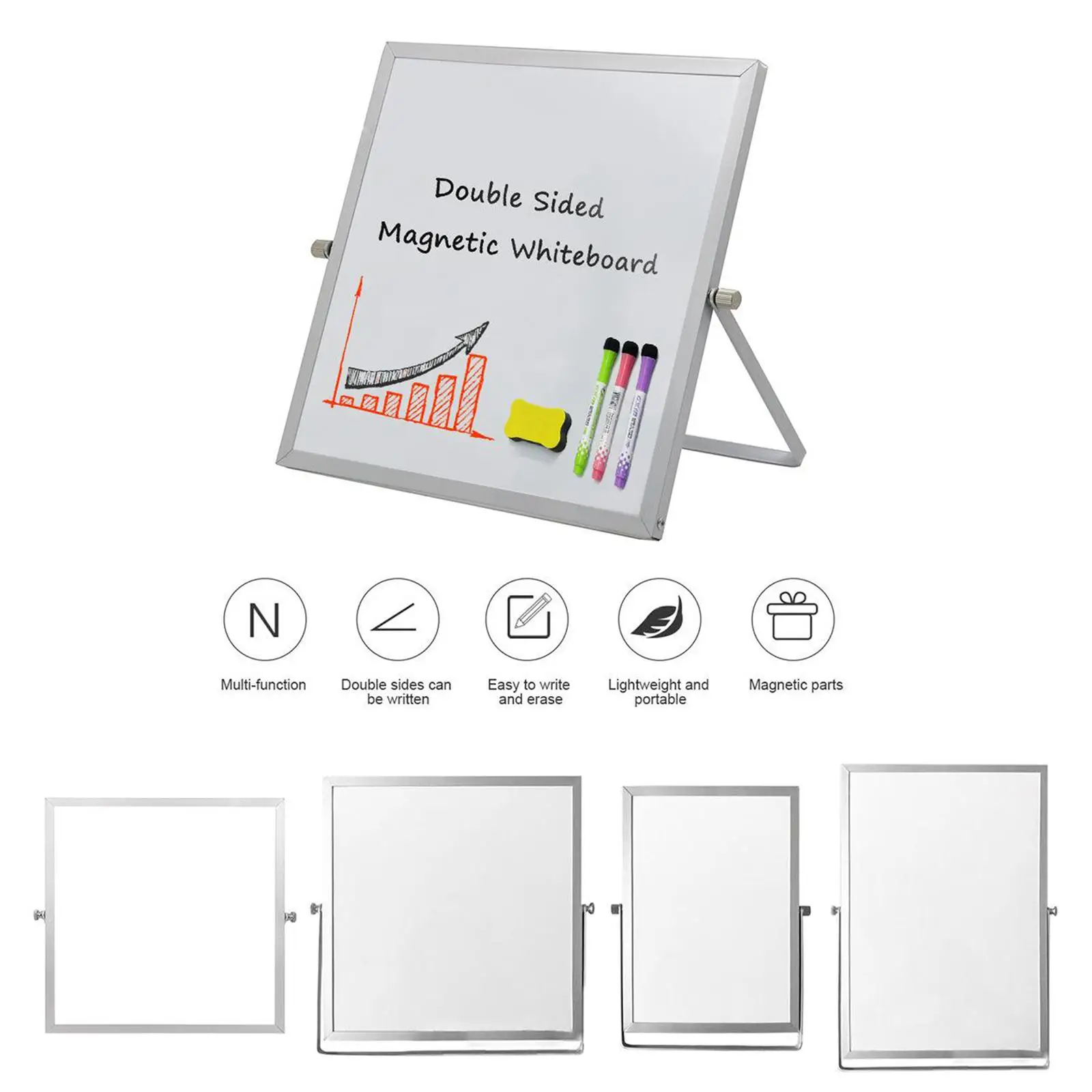 Desktop Dry Whiteboard, Double Sided Whiteboard Easel with Stand, Student Desk, Kids Desk, home and desk