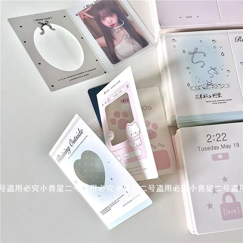 30 ชิ้นเกาหลี INS สุนทรียศาสตร์สุนัขน่ารัก Cat Hollow หน้าต่างพับกลับการ์ด Kpop 3 นิ้ว Photocard DIY ตกแต่งบรรจุคงที่กระดาษแข็ง