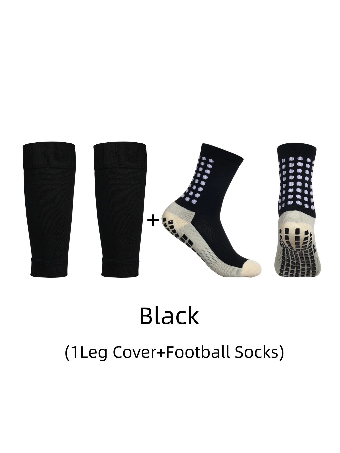 1 Paar klassische Anti-Rutsch-Fußballsocken mit Klebepunkt und Beinschutzsocken