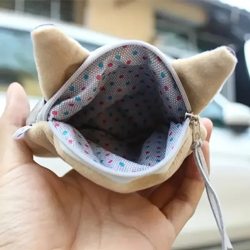 Porte-monnaie en peluche chat de dessin animé mignon, sac à monnaie Animal chat, sac de rangement amusant pour collation