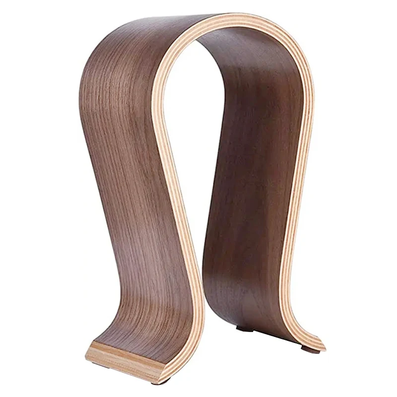 Universal Walnut Wood Headphone Stand Solid Wood Earphone Hanger Headset Holder Display Shelf for Gaming Headphones Accessories