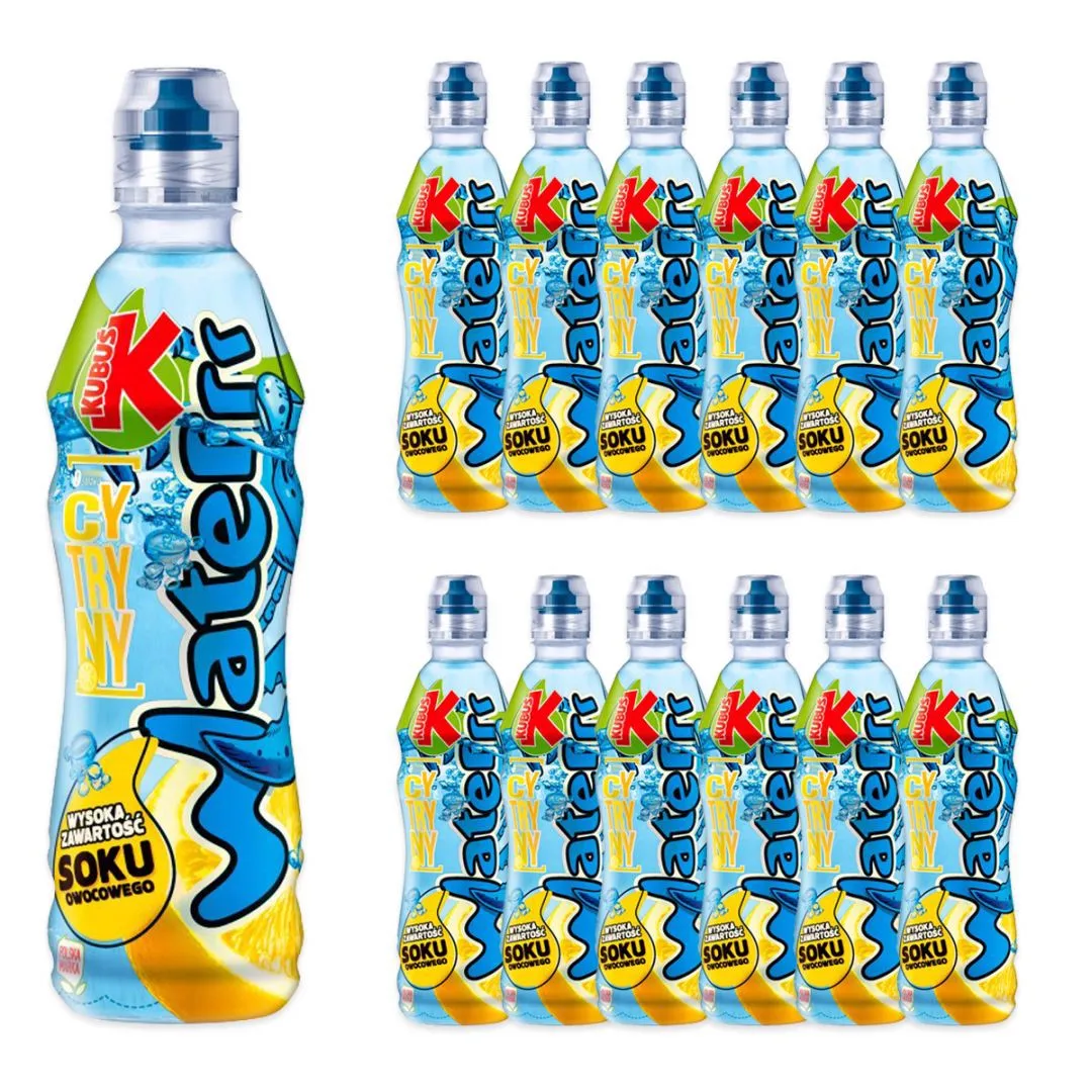 Kubuś Waterrr Napój o smaku cytryny 500 ml x12 sztuk