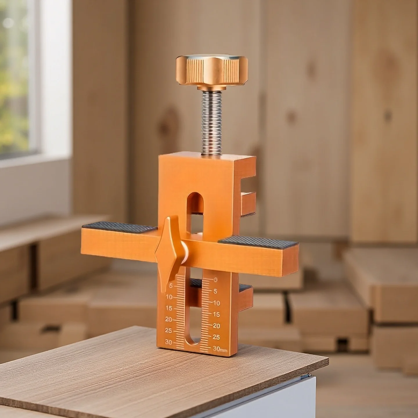 Verstelbare kastdeurmontagemeg met steunarm en klem, eenvoudige scharnierbevestiging voor frameloze deuren Home Improvement Tool
