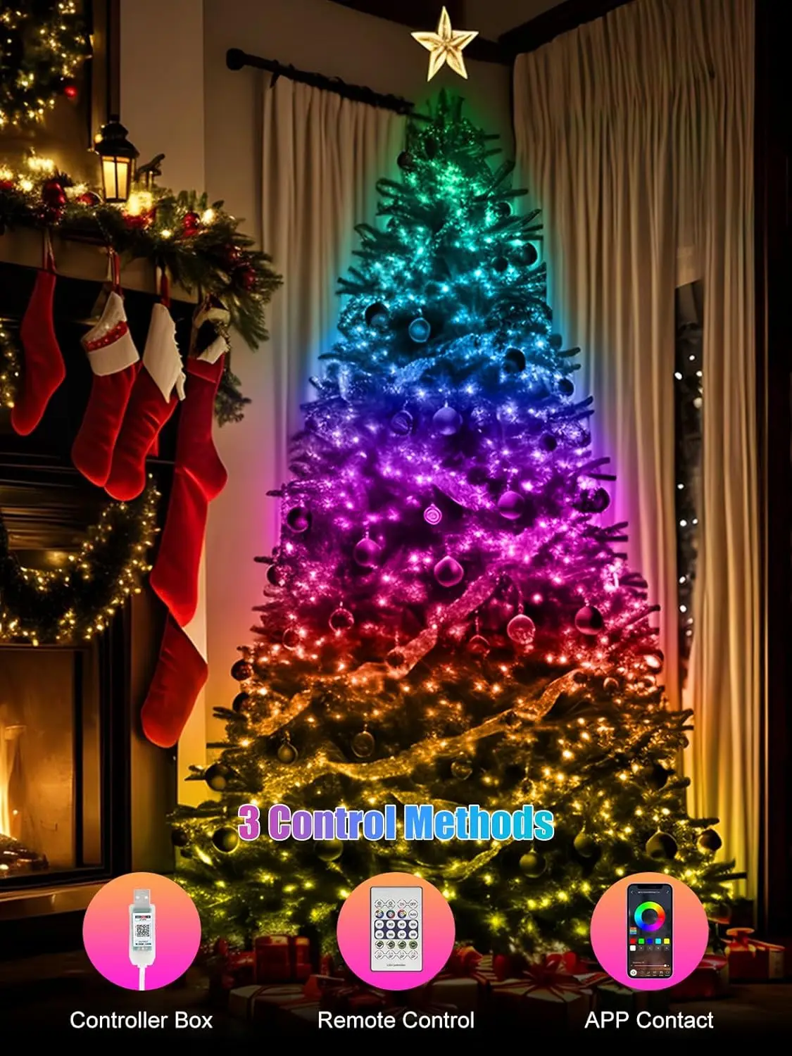 Stringa LED RGB 20m 10m 5m FAI DA TE Smart IC APP Bluetooth Luci fiabesche remote Dreamcolor Garden Party Natale Decorazioni di nozze