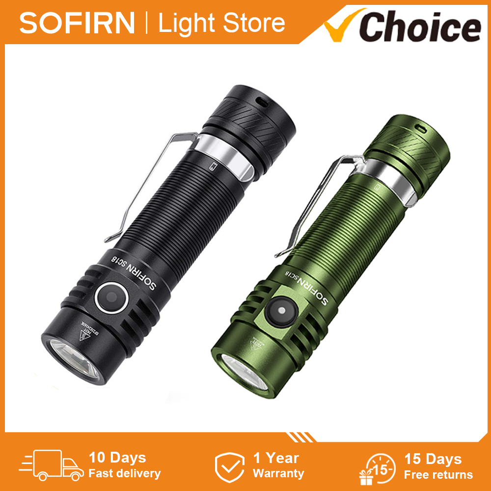 Sofirn SC18 1800lm EDC linterna USB C recargable SST40 LED 18650 antorcha TIR óptica lente linterna con indicador de potencia