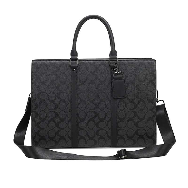 PVC Men's Briefcases Bag Executives Designer Business 15.6 inch Laptop File Portfolio Office Shoulder Messenger Crossbody A4 Bag