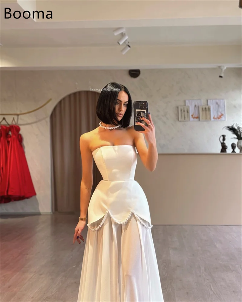 Booma ชุดแต่งงานที่หรูหรายาว A-Line Strapless ชุดเจ้าสาว Custom Made 2025