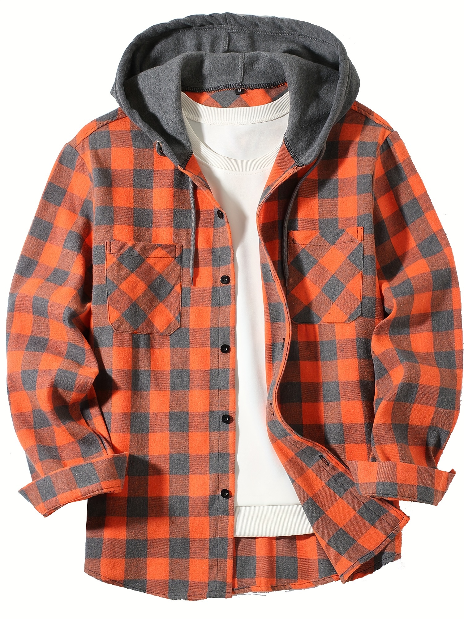 Neue Mantel Frühling und Herbst Männer lose karierte Kapuzen hemd große Mode lässig lang ärmel ige Hemd Straße StyleS-3XL