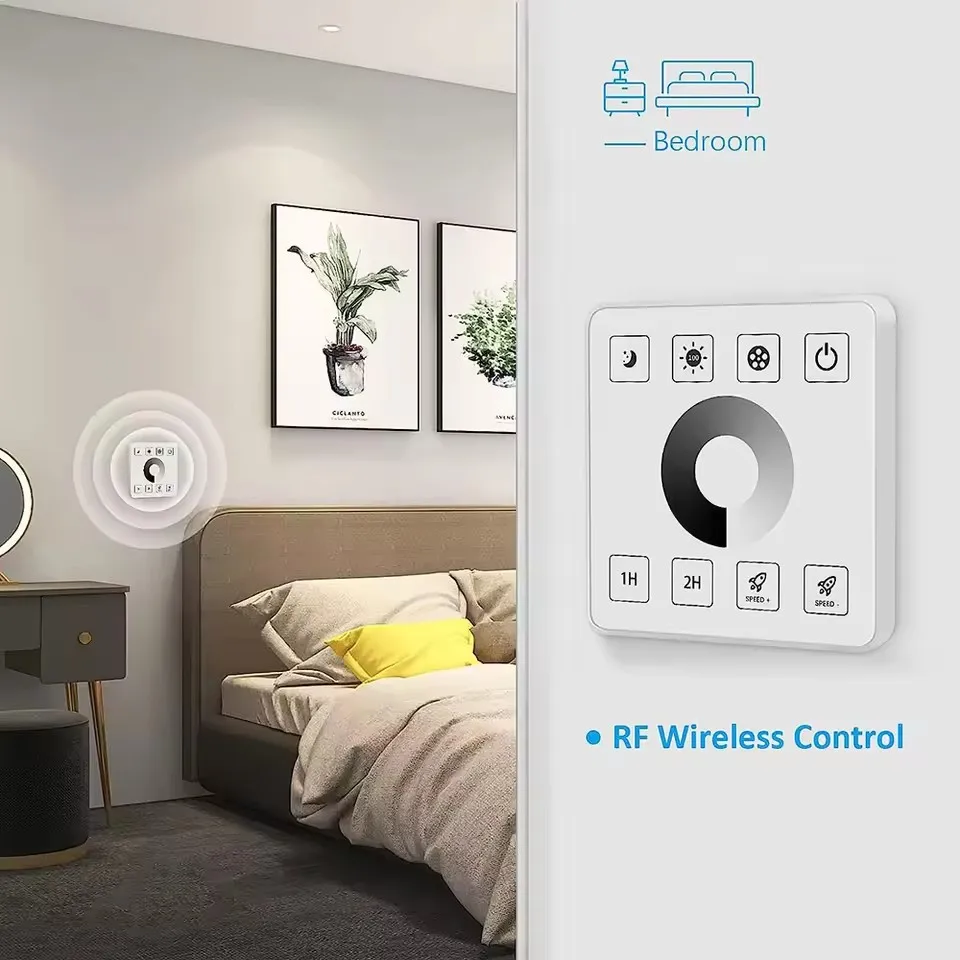 DC5V 12V 24V RF LED Dimmer 30A Wireless LED Controller 2.4G Touch Panel Switch For 5050 3528 COB Single color LED Strip