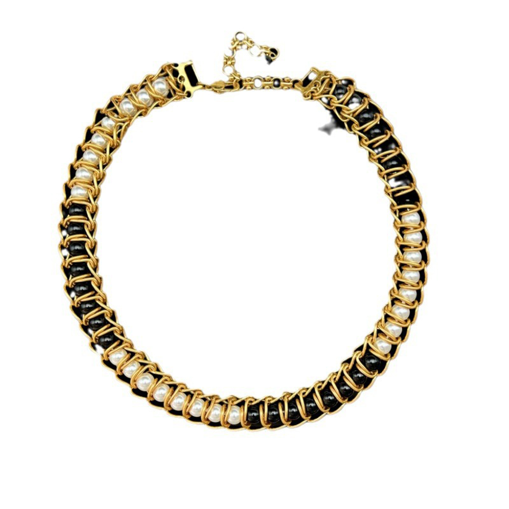 สร้อยคอทองแดงชุบทองพร้อมต่างหูลูกปัดแก้วอารมณ์วินเทจสำหรับผู้หญิงของขวัญปาร์ตี้ Choker เครื่องประดับขายส่ง