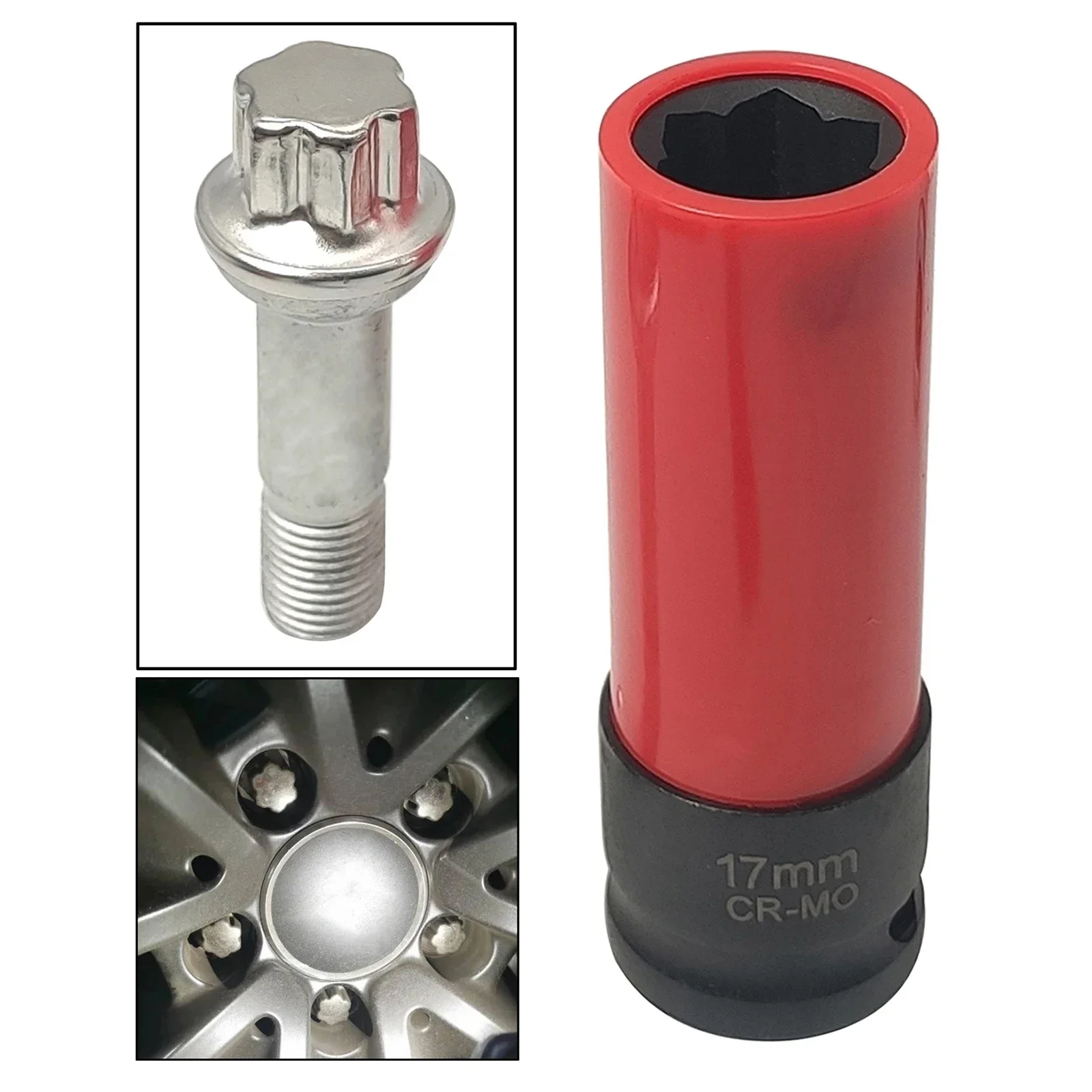 Llave de tubo de extracción de tuerca de bloqueo de rueda Universal de 17mm para Mercedes Benz serie S herramientas de reparación de llave de tubo de extracción antirrobo