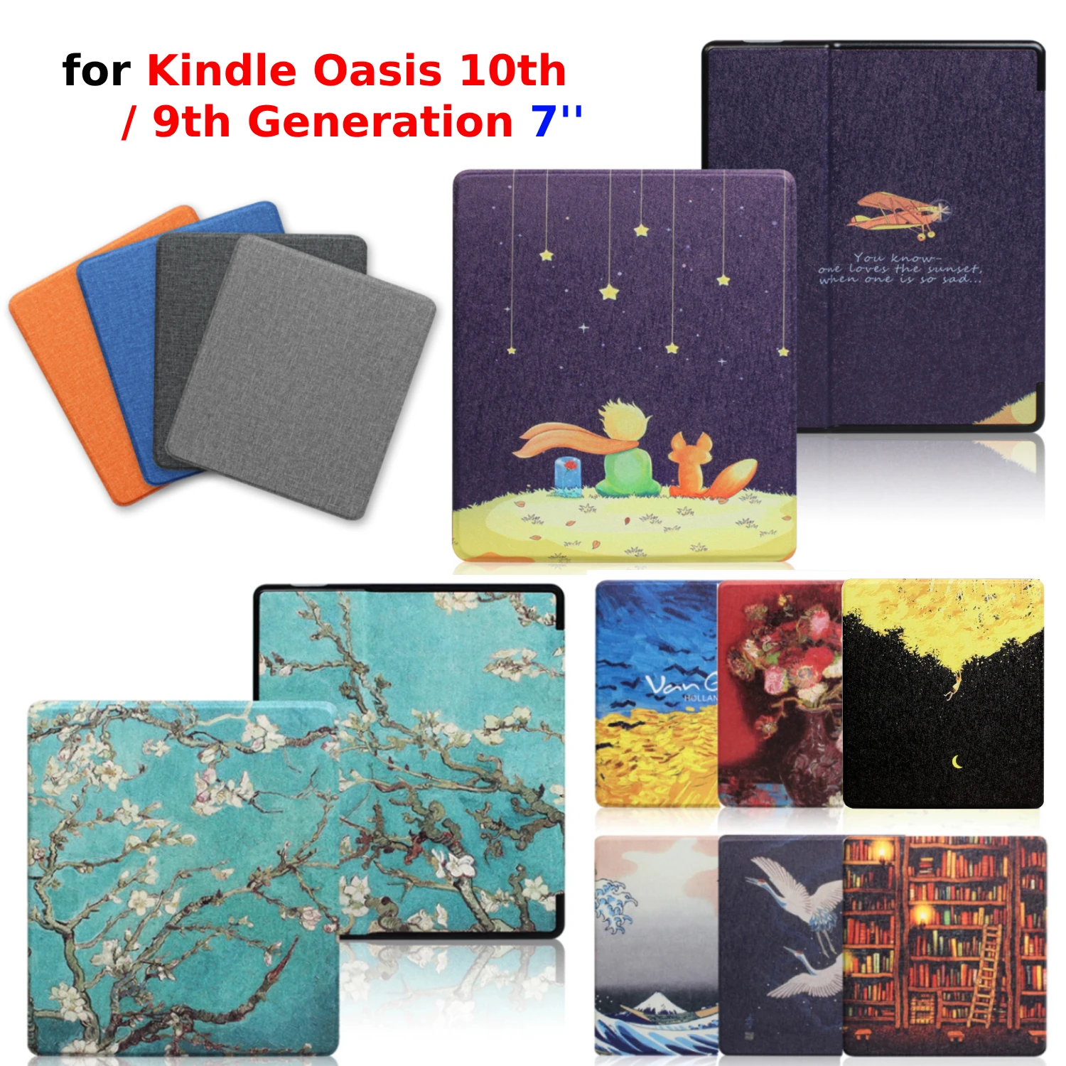 Для Kindle Oasis 10-го и 9-го поколения Чехол 7 дюймов 2019 2017 Электронная книга Oasis 3 2 Аксессуары Автоматическое пробуждение в режиме сна Чехол из искусственной кожи