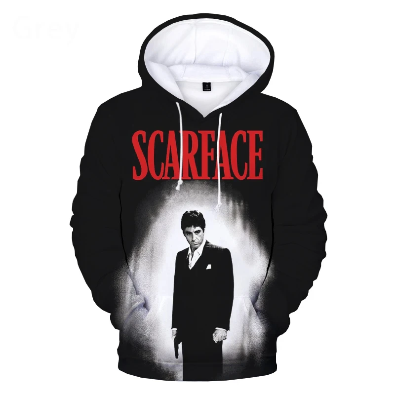 Sudaderas con capucha con estampado 3d de película Scarface, sudaderas con capucha de gran tamaño a la moda para hombre, sudaderas para mujer, abrigos para niño, Sudadera con capucha para hombre, chándales para niño