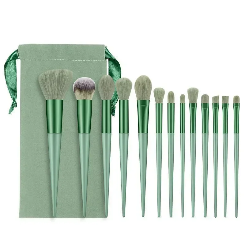 Juego de 13 Uds de brochas de maquillaje, base para sombra de ojos, brocha cosmética para mujer, sombra de ojos, colorete, bolsa de herramientas de maquillaje suave de belleza