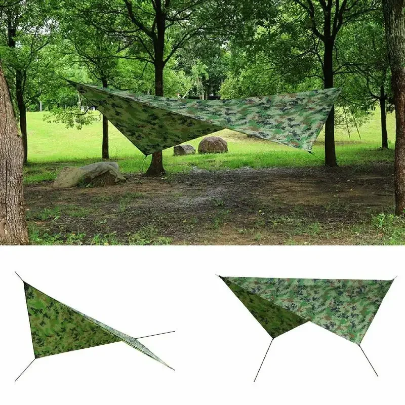 Rede de acampamento com mosquiteiro e lona de chuva, rede portátil de árvore de pára-quedas, redes de balanço de nylon, abrigo solar, mosca de chuva