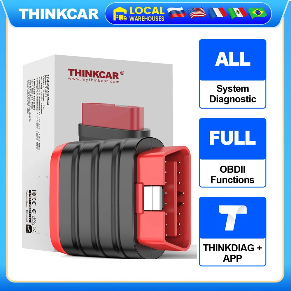 THINKCAR Thinkdiag Mini Bluetooth OBD2 сканер диагностический инструмент полносистемный автомобильный сканер проверка света двигателя инструмент для считывания кодов неисправностей