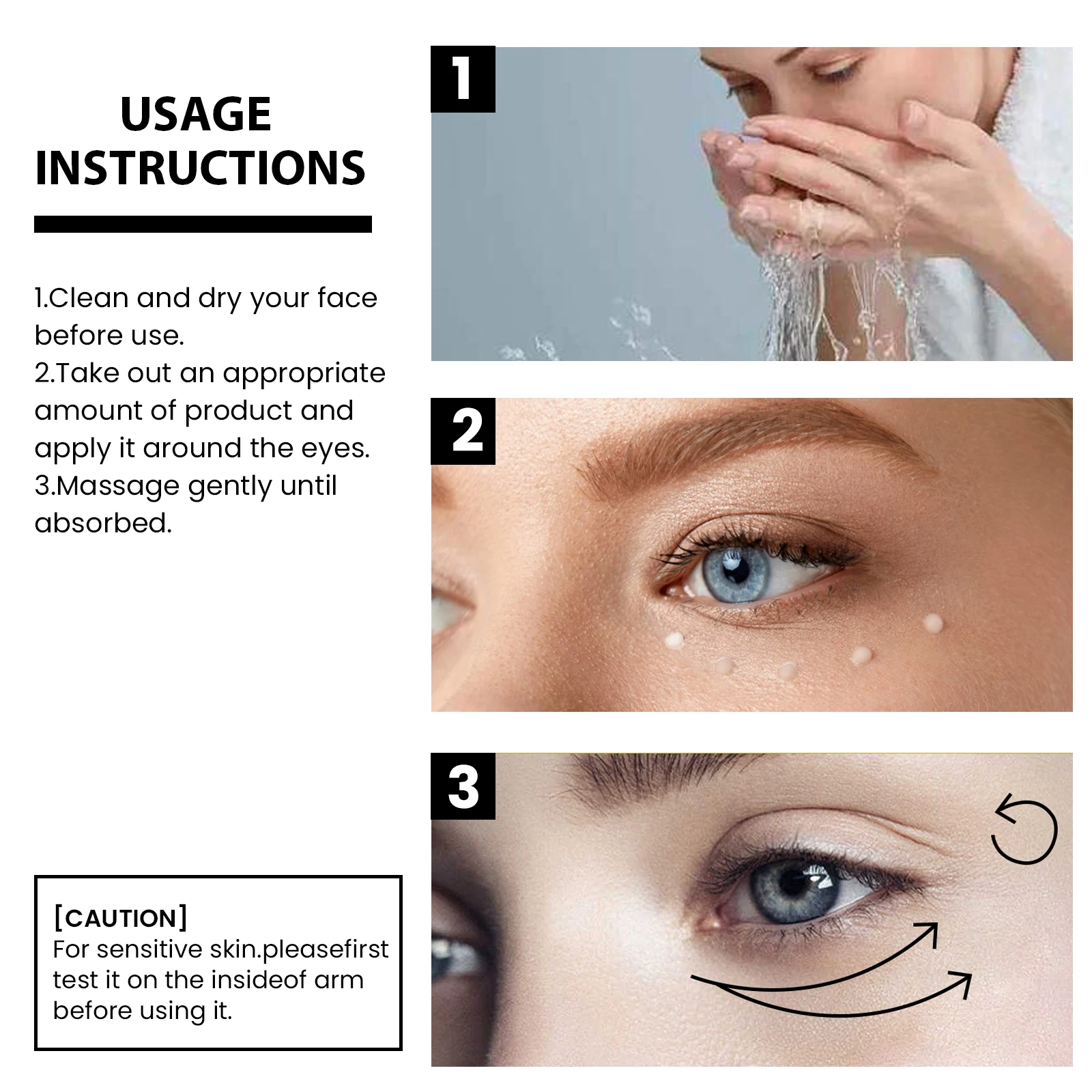 Creme instantâneo para os olhos, creme firmador para a pele ao redor dos olhos, reduz olheiras, bolsas para os olhos, hidratante, creme de massagem para os olhos, cuidados com a pele, 15ml