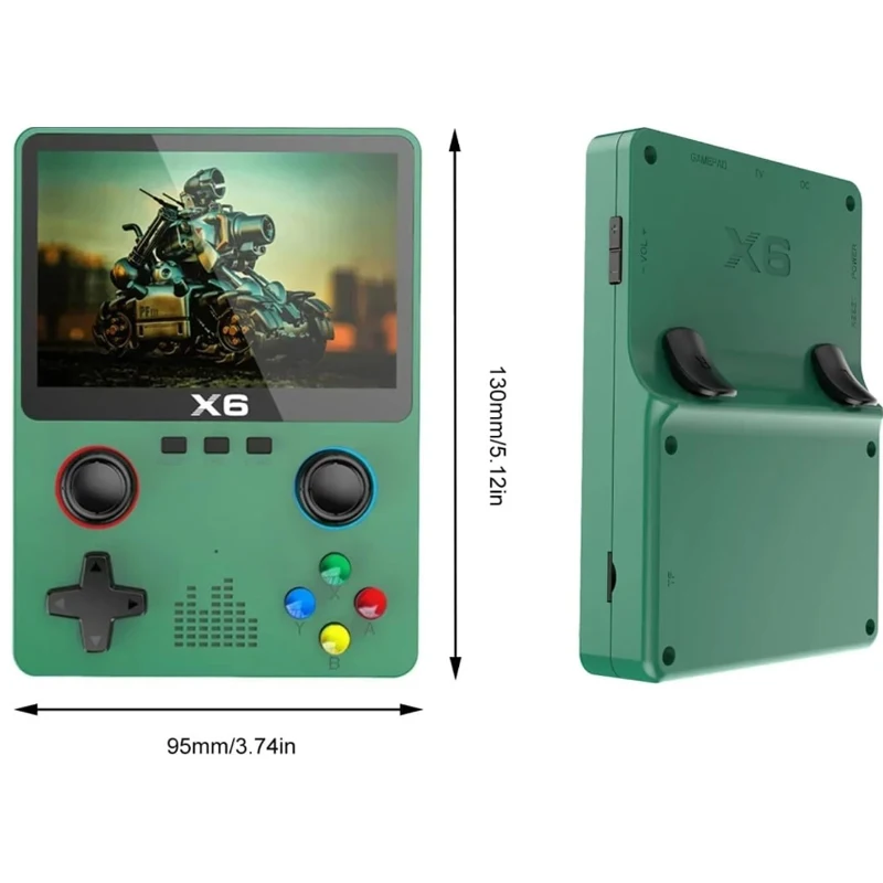 X6 3.5Inch IPS Portable Handheld Game Console Screen Dual Joystick 11 Simulators GBA Video 10000+ Classic Game Console for Kids