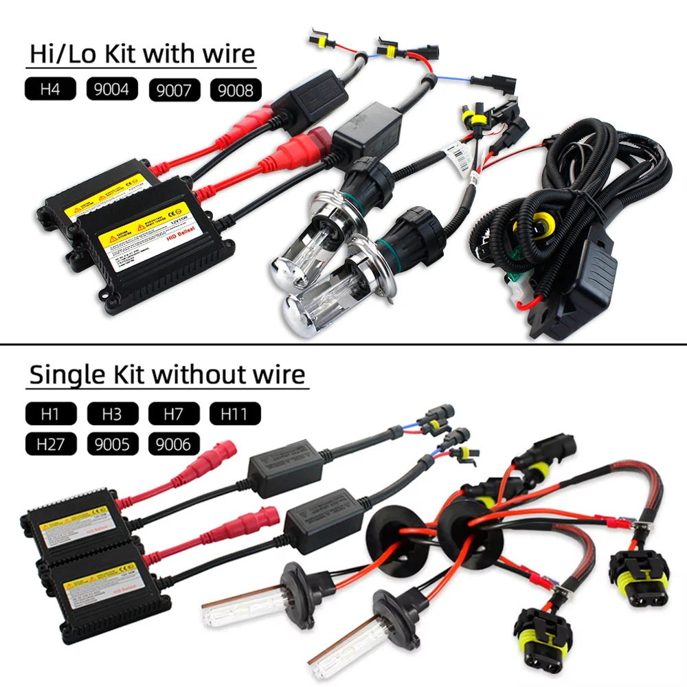 Kit de balasto delgado de xenón H7 35W 55W bombilla de faro de xenón HID 12V H1 H3 H11 h7 kit oculto de xenón 4300k 6000k reemplazar lámpara halógena